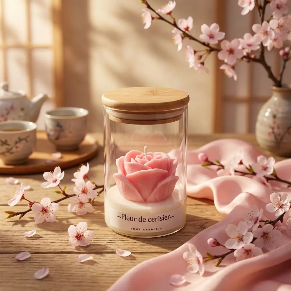 Bougie rose parfumé