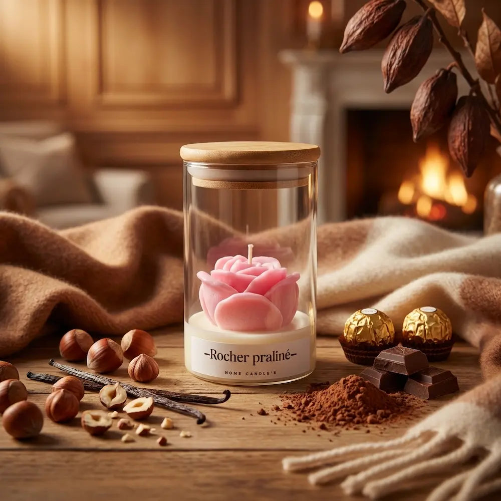Bougie rose parfumé
